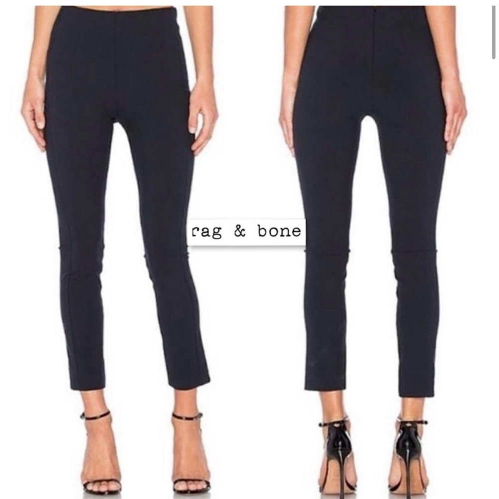 Rag And Bone Simone Black Pants 0 Elastic Waist Back Zipper